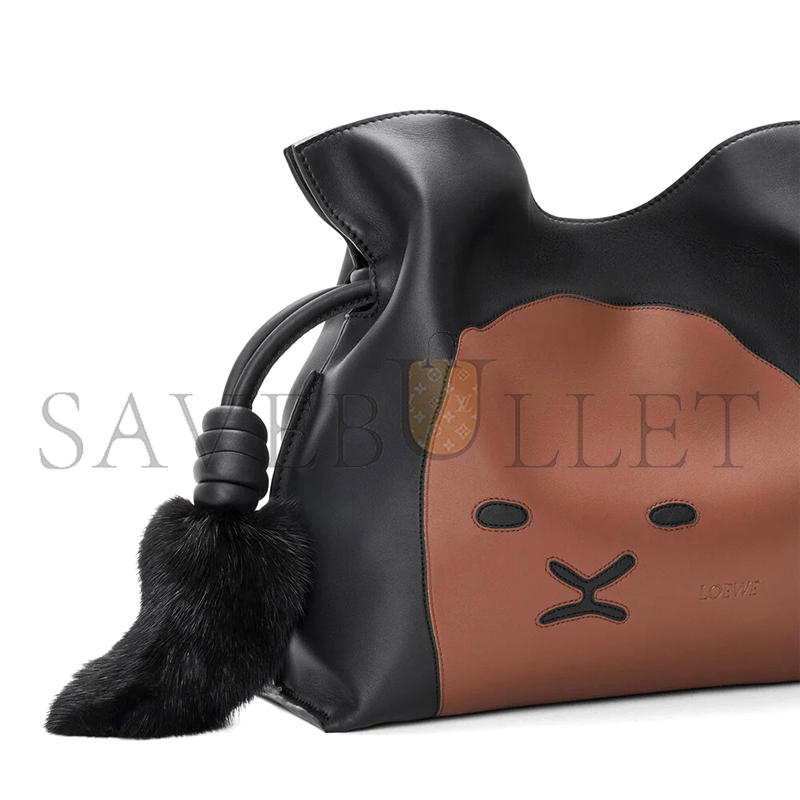 LOEWE MEDIUM LION INTARSIO FLAMENCO CLUTCH IN CALFSKIN A411FC1XF1 (30*24.5*10.5cm)